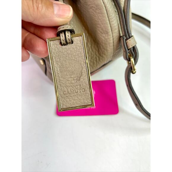 Vince Camuto Leather Bucket and Drawstring Small Satchel Bag - Gray - Picture 5 of 15